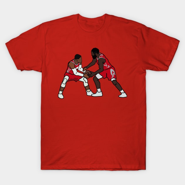 Russell Westbrook Fights James Harden for the ball Houston